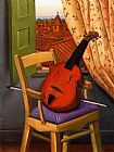Fernando Botero Canvas Paintings - Violin en una silla